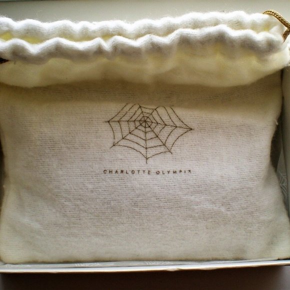 NWT Designer Charlotte Olympia Calfskin Leather Blush Feline Keychain Purse $325 - Picture 7 of 11